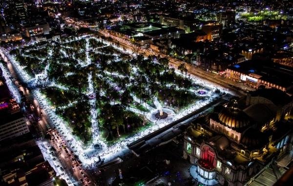 Vista aérea de la Alameda Central